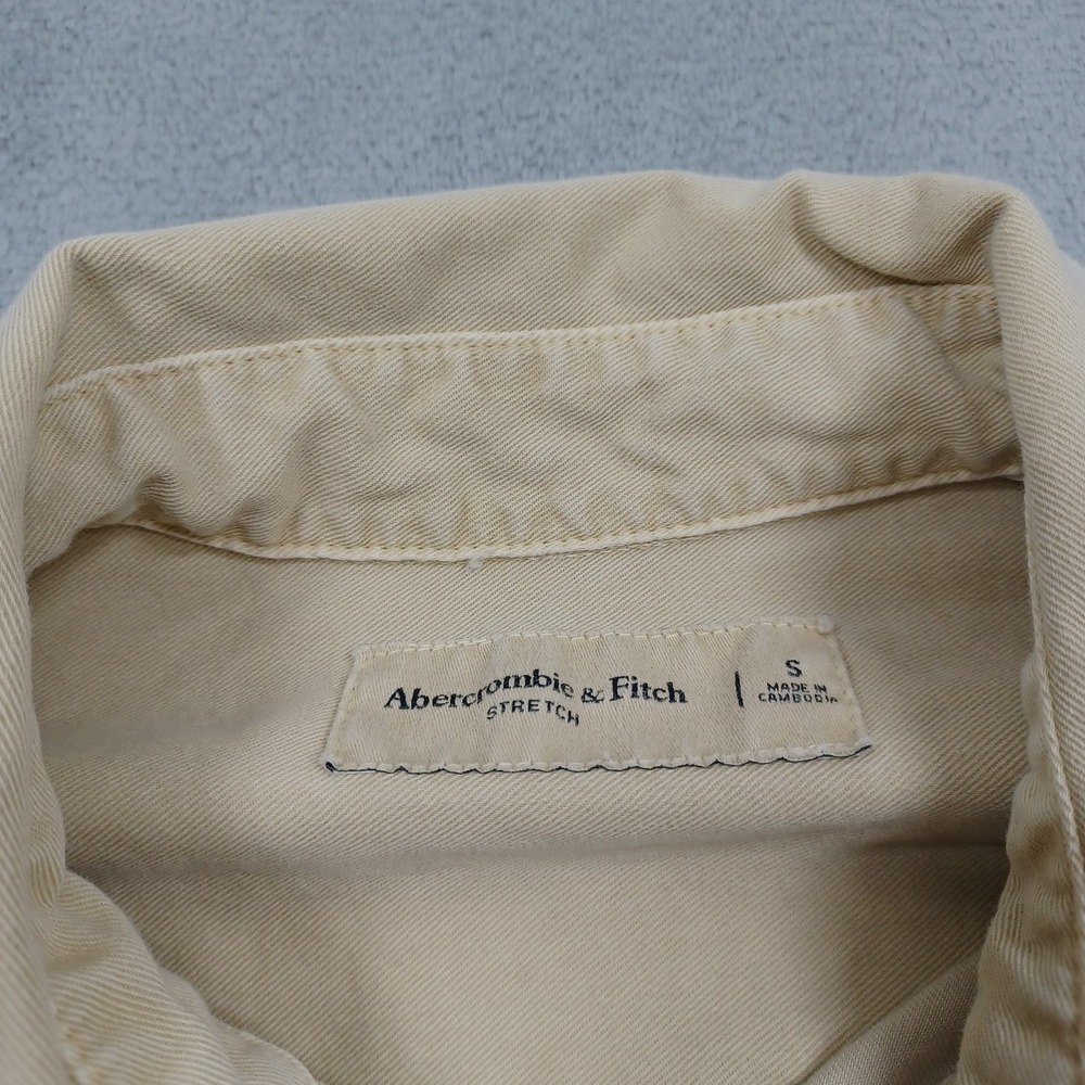 Abercrombie Fitch Top Womens Small Brown Pearl Snap Long Sleeve Preppy - Picture 4 of 8